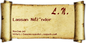 Lassan Nándor névjegykártya