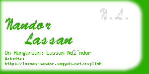 nandor lassan business card